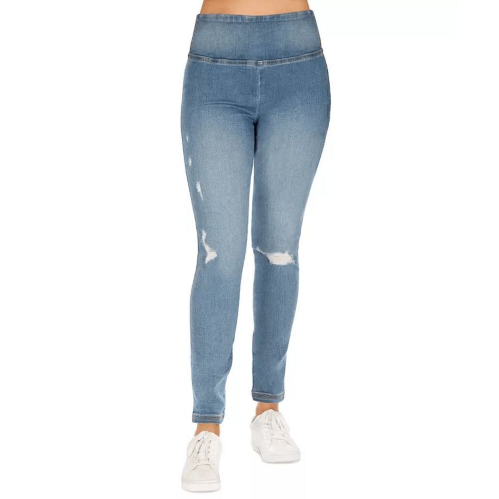 REWASH Juniors' Real Curve High-Rise Distress Leggings 9